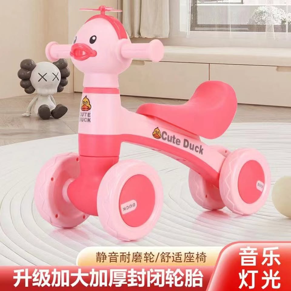 Duck Ride-on Baby Foot To Floor Balance Bike - Pink