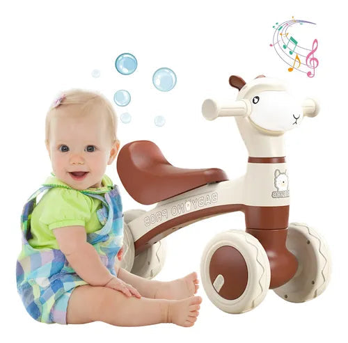 Alpaca Ride-on Baby Foot To Floor Balance Bike - Brown