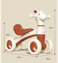 Alpaca Ride-on Baby Foot To Floor Balance Bike - Brown