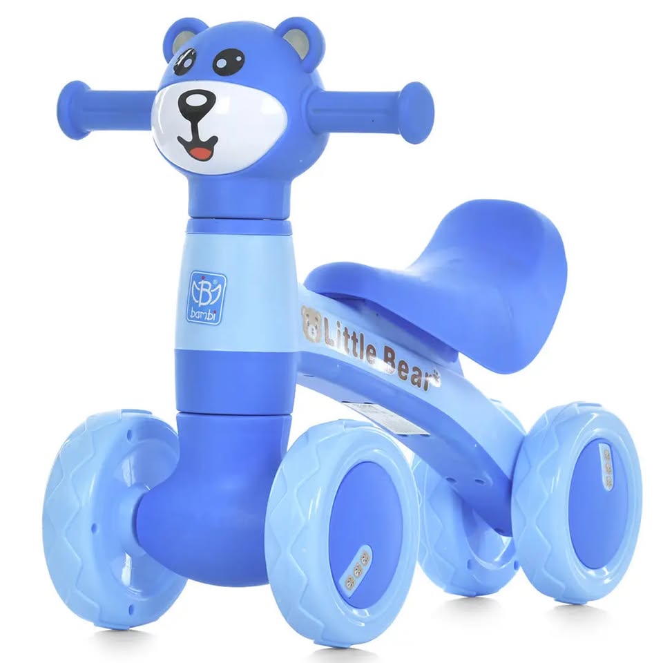 Bear Ride-on Baby Foot To Floor Balance Bike - Blue