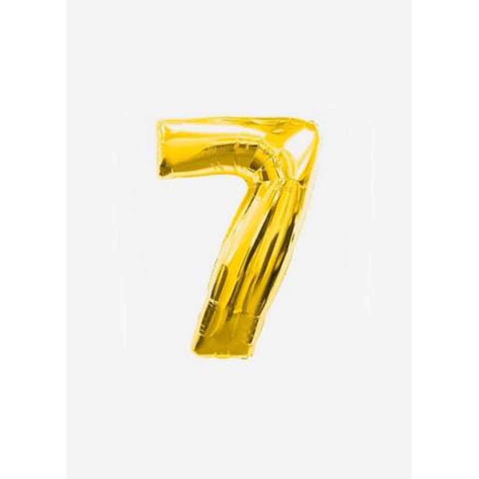 16" Gold Number 7 Foil Balloon - 10Pcs