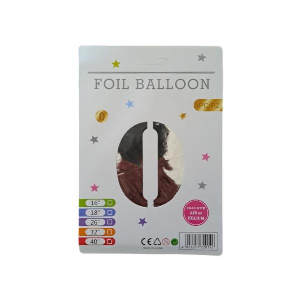 16" Silver Number 0 Foil Balloon - 10Pcs