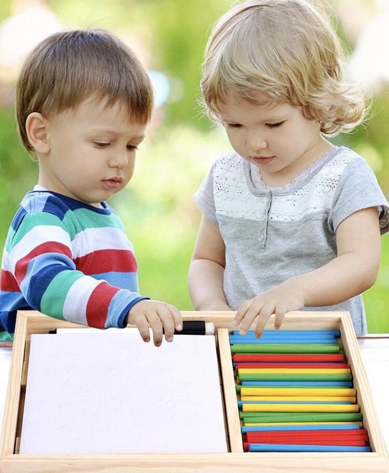 Wooden Montessori Counting Board With Colroful Sticks