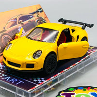 1:64 Diecast Porsche With Acrylic Display Box - Yellow