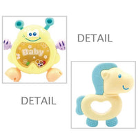 10Pcs Premium Baby Animal Rattles & Teether Set - Blue