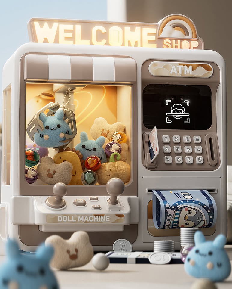 Multi-functional 2in1 ATM Claw Machine