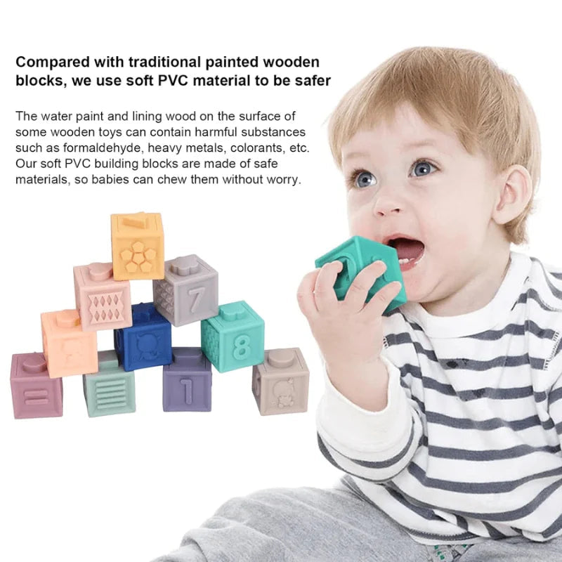 12Pcs Soft Baby Building Blocks