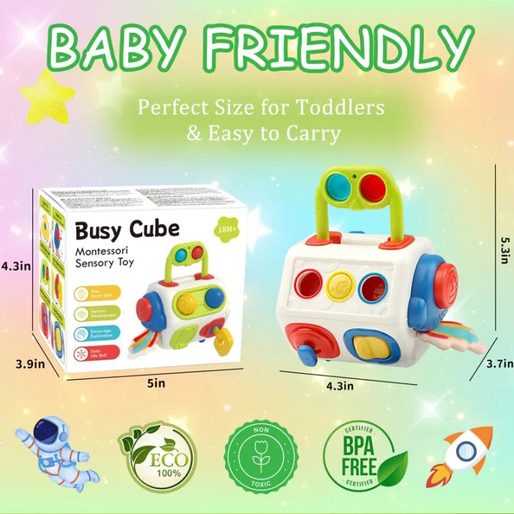 Multi-functional Montessori Busy Cube Toy