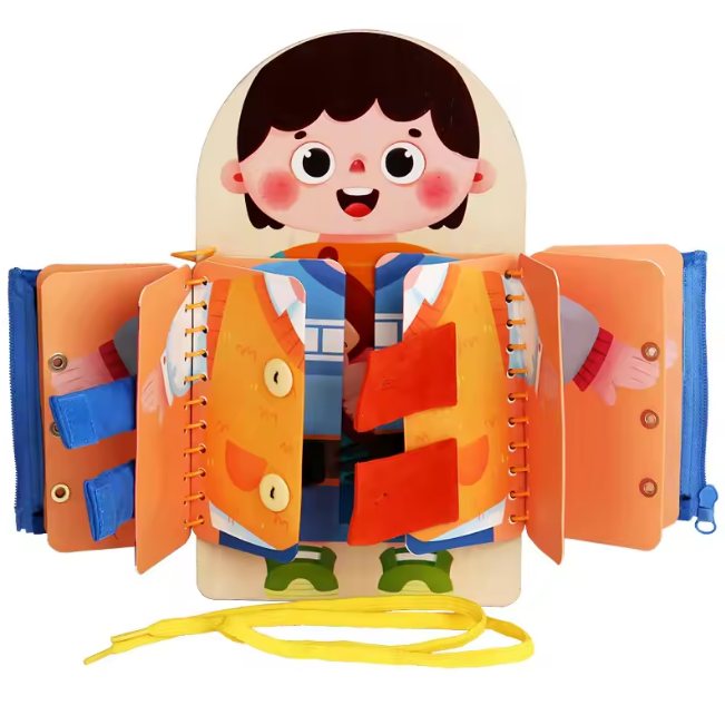 Multi-functional Wooden Montessori Busy Board