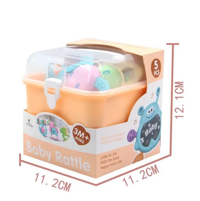 5Pcs Premium Baby Animal Rattles & Teether Set - Assortment