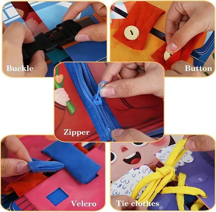 Multi-functional Wooden Montessori Busy Board