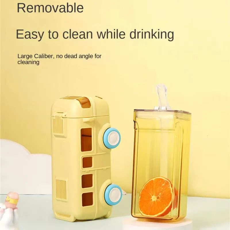 500ml Premium Cute Bus Design Kids Water Bottle - Yellow