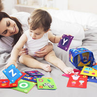 26Pcs Toddlers Soft Alphabet Cards With Storage Bag