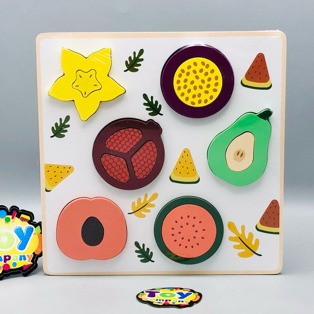 Wooden Montessori Fruits Shape Puzzle Game Board