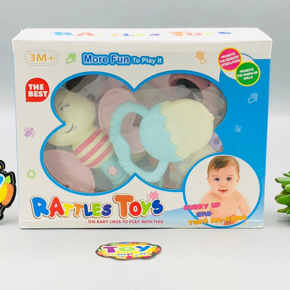 8Pcs Premium Baby Rattle & Teether Set