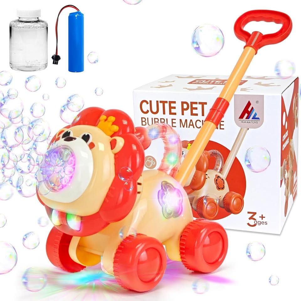 Rechargeable Cute Pet Lion Bubble Machine
