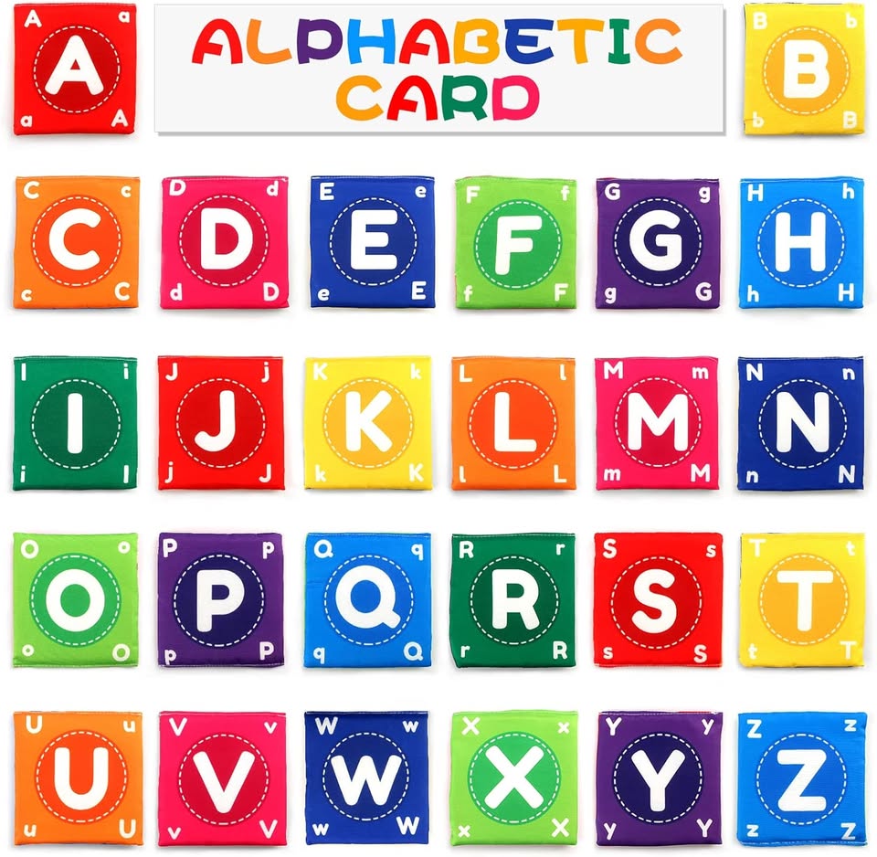 26Pcs Toddlers Soft Alphabet Cards With Storage Bag