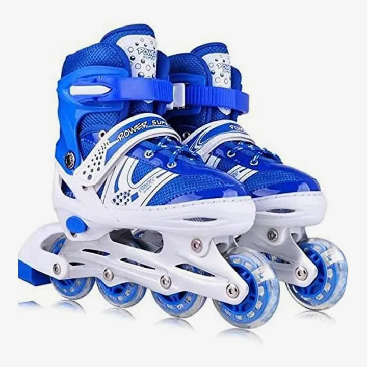 8* Inches Kids Four Wheel Roller Skating Shoes - Blue