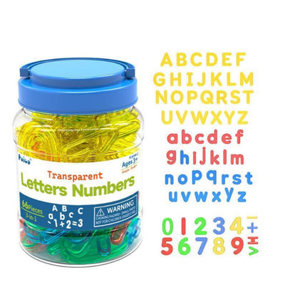 66Pcs Transparent Number & Letters Set With Storage Box