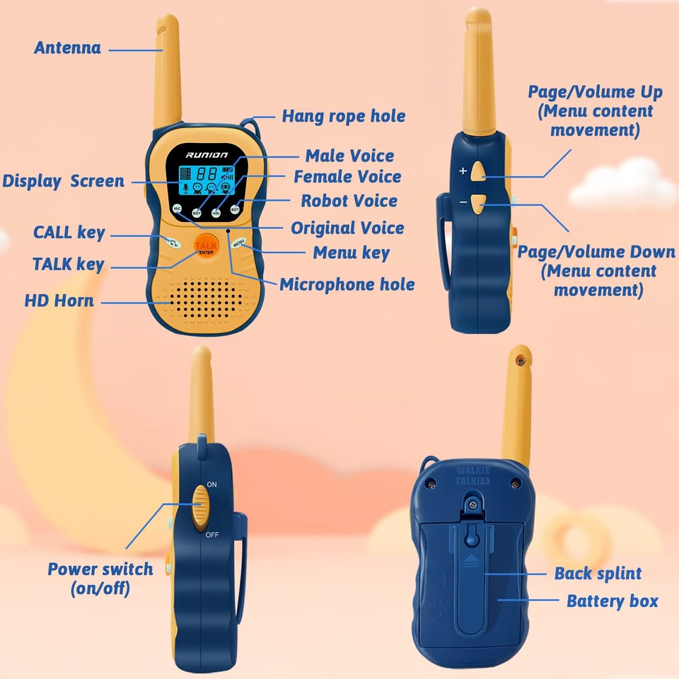 2Pcs Kids Voice Changer Walkie Talkie