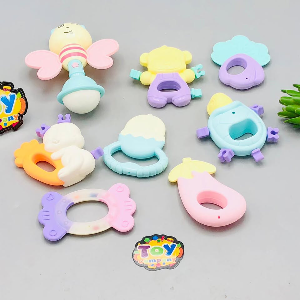 8Pcs Premium Baby Rattle & Teether Set