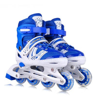 8* Inches Kids Four Wheel Roller Skating Shoes - Blue