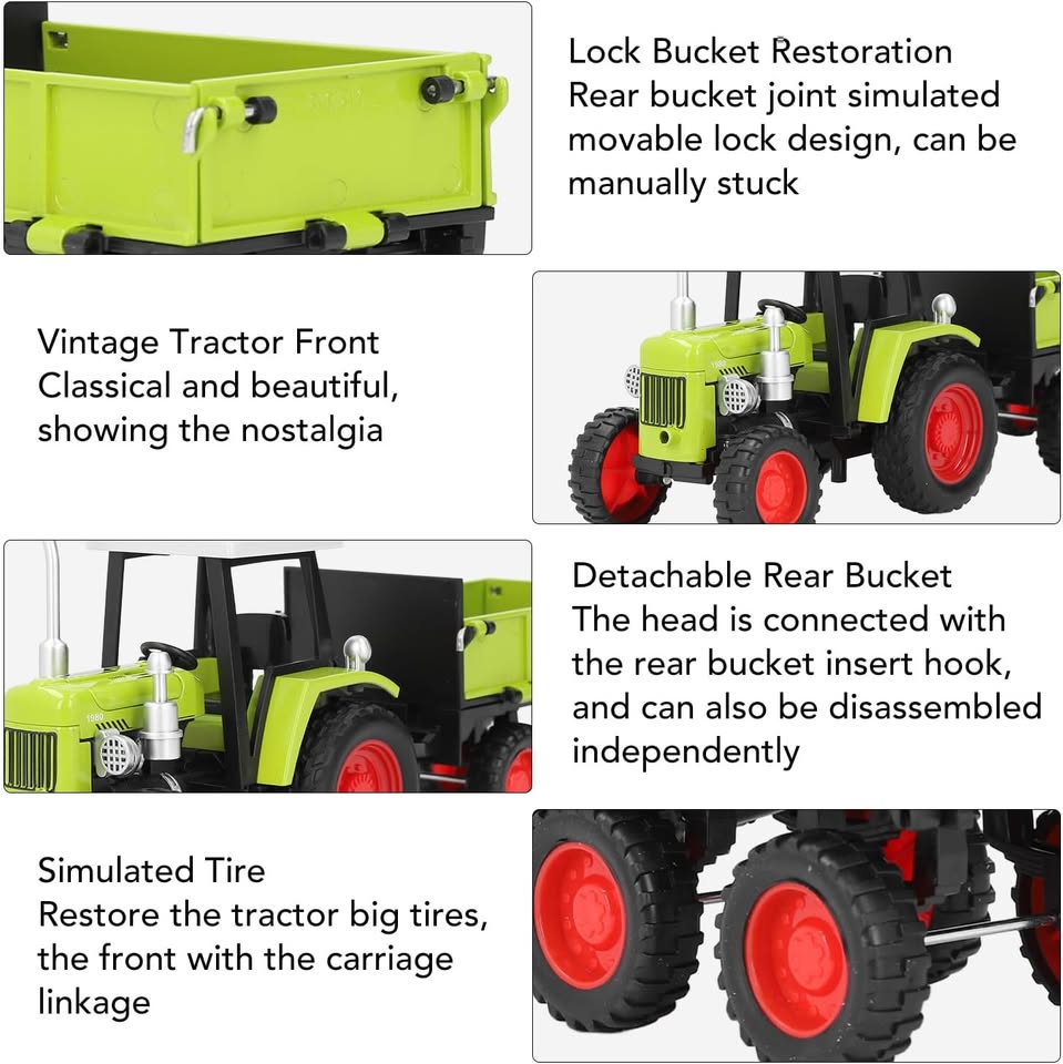 Diecast Vintage Tractor Model With Light & Sound