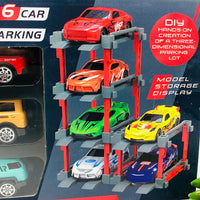 DIY Parking Lot With 6Pcs Mini Alloy Cars