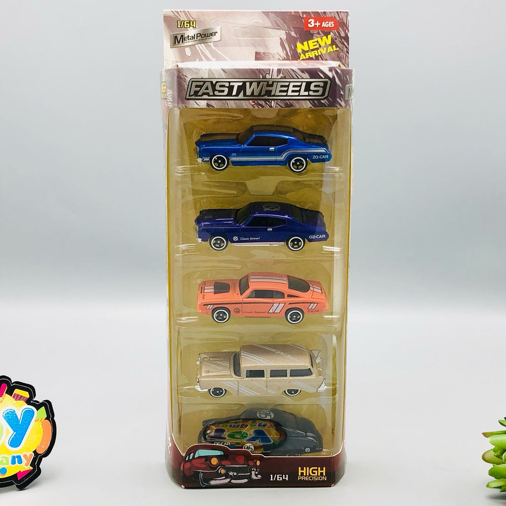 1:64 Diecast Fast Wheels Racing Cars Set - 5Pcs