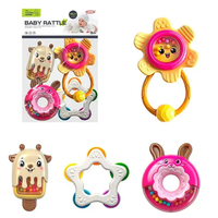 4Pcs Baby Premium Rattles & Teether Set