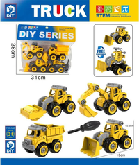 4Pcs DIY Kids Construction Truck Screw Vehicles