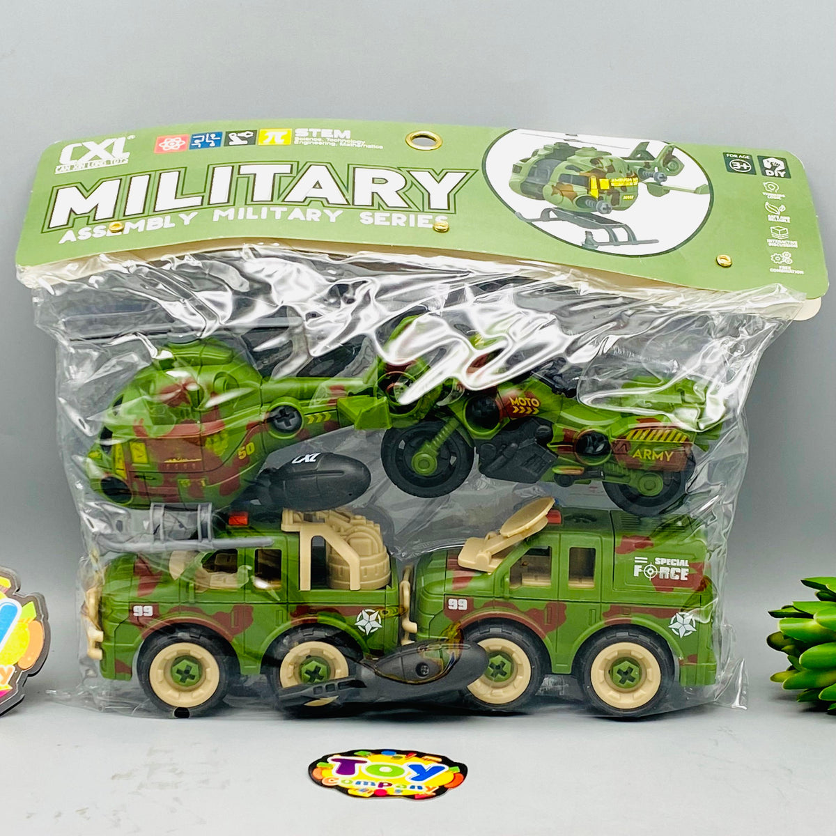 4Pcs DIY Kids Military Screw Vehicles