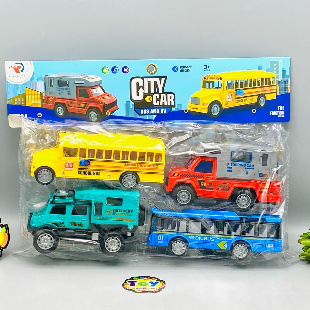 4Pcs Inertial City Car Themed Vehicles