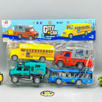 4Pcs Inertial City Car Themed Vehicles