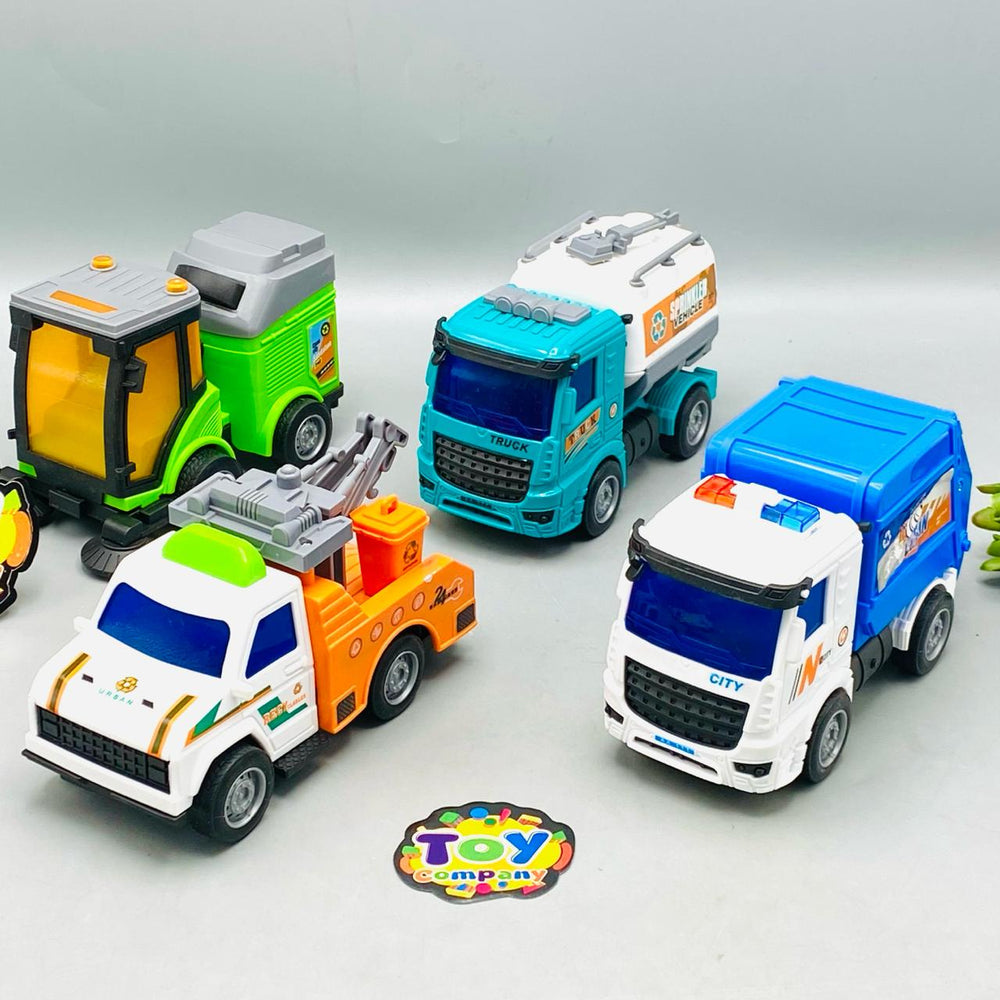 4Pcs Inertial Clean City Themed Vehicles