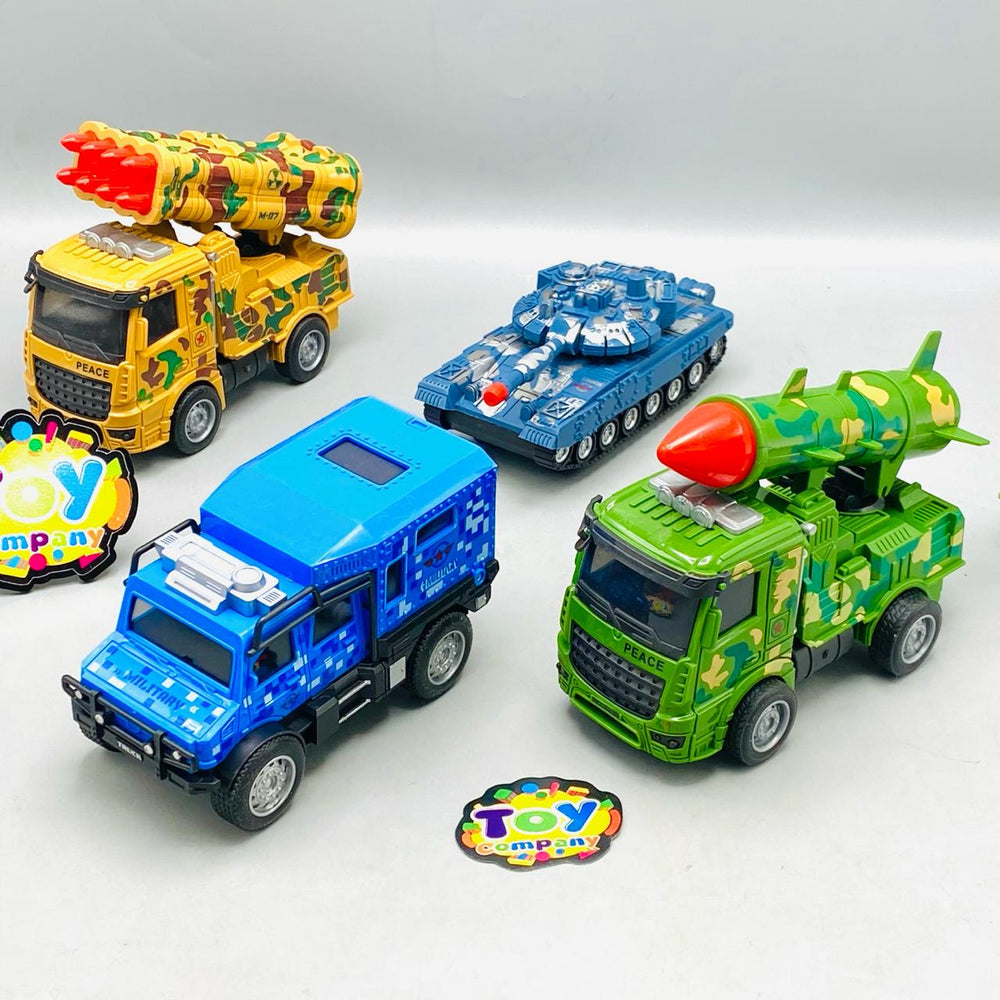 4Pcs Inertial Military Themed Vehicles   