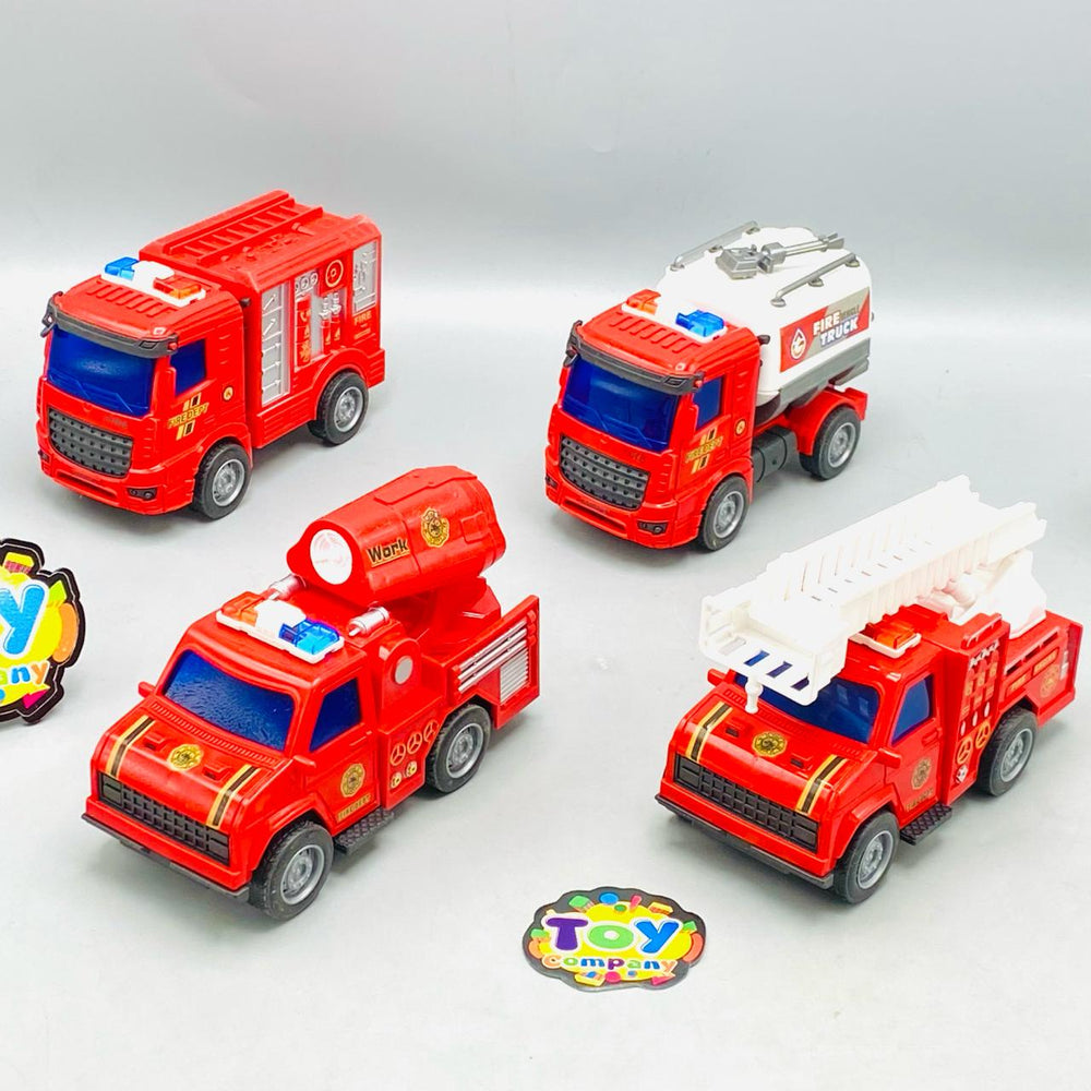 4Pcs Kids Fire Themed Vehicles