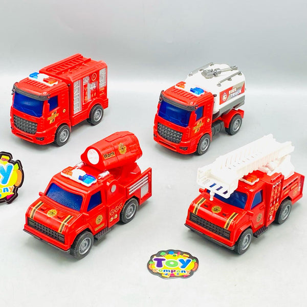 4Pcs Kids Fire Themed Vehicles