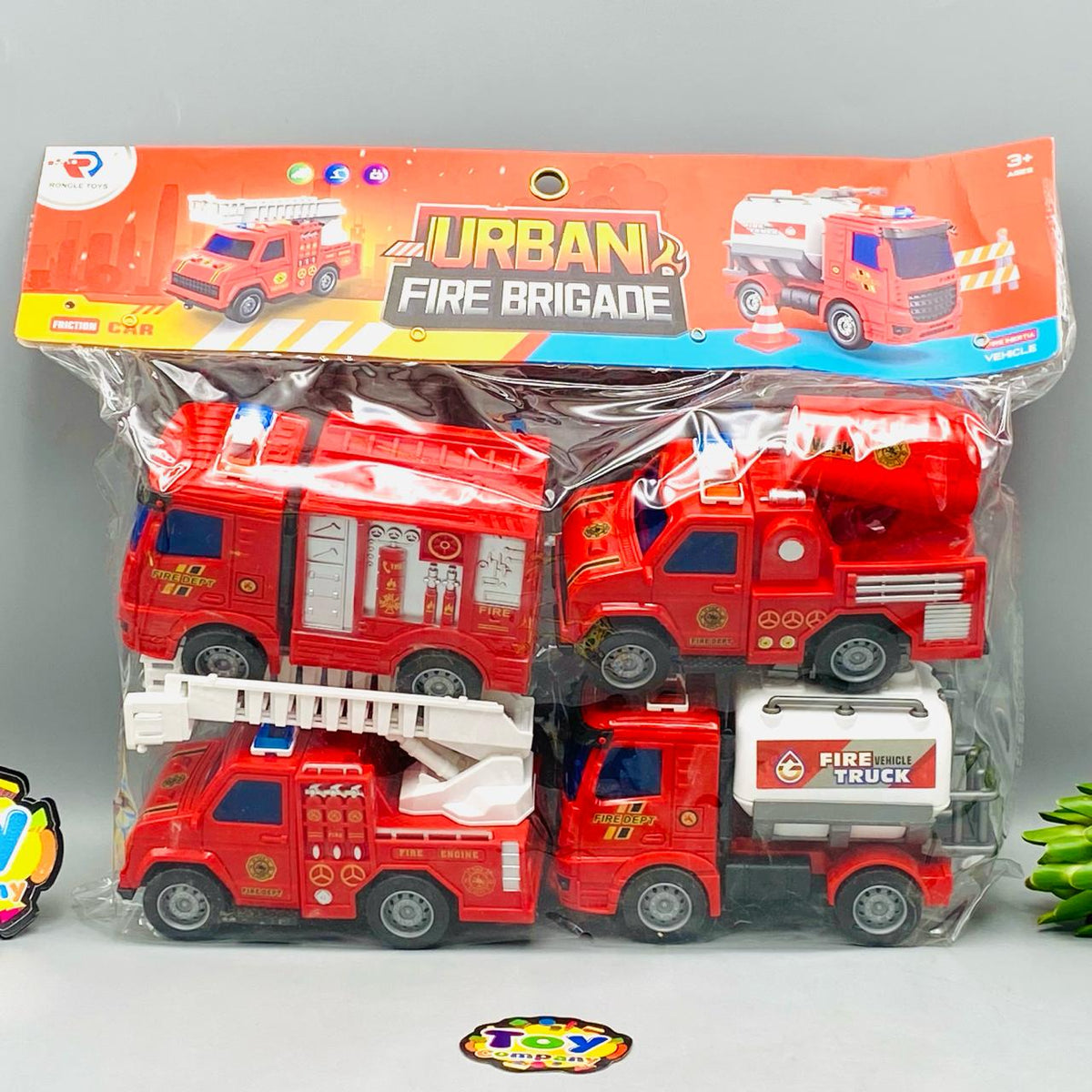 4Pcs Kids Fire Themed Vehicles