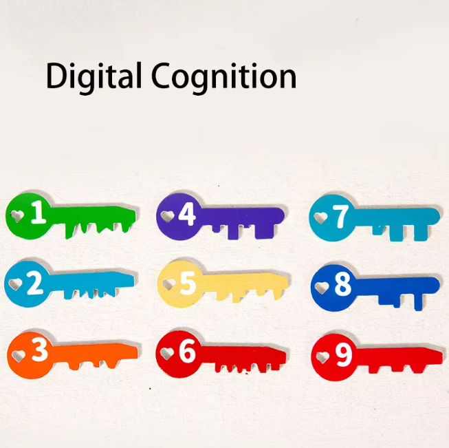 26Pcs Montessori Digital Number Lock & Key Matching Game