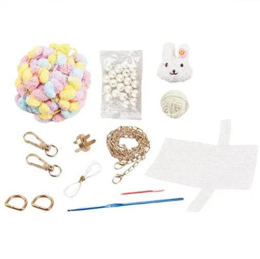 DIY Crafting Hand-Woven Pom Pom Bag