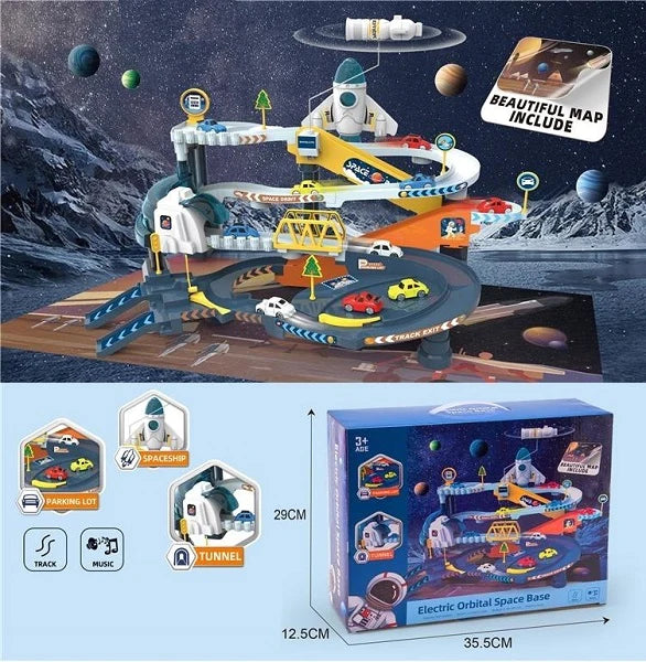 Electric Orbital Space Track Set With Cars & Map