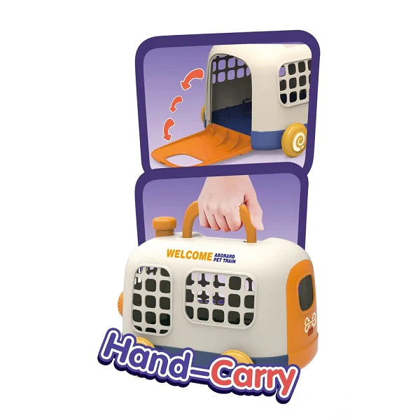 Plush Dog With Pet Bus Cage & Accessories