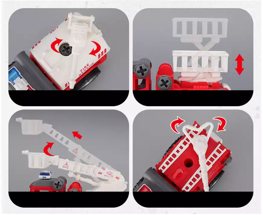 DIY 4Pcs Fire Rescue Screw Vehicle