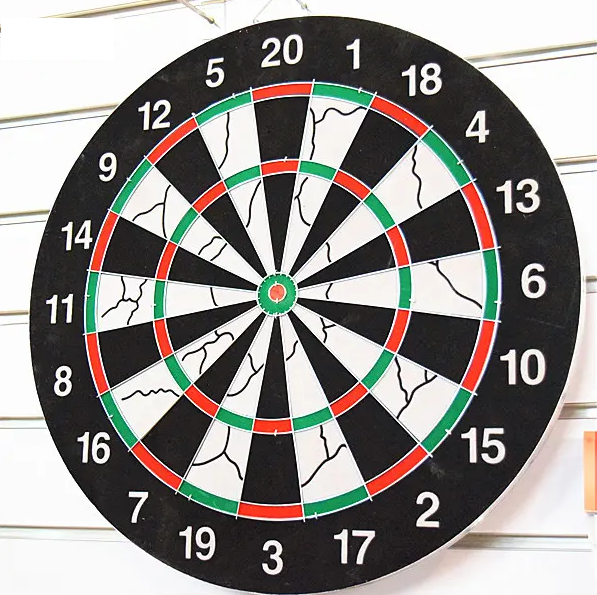 Professional Double-Sided Dart Board - 6 Steel Tip Darts