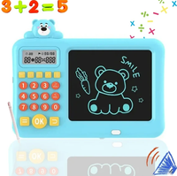 Rechargeable 2in1 Kids LCD Tablet With Calculator - Blue