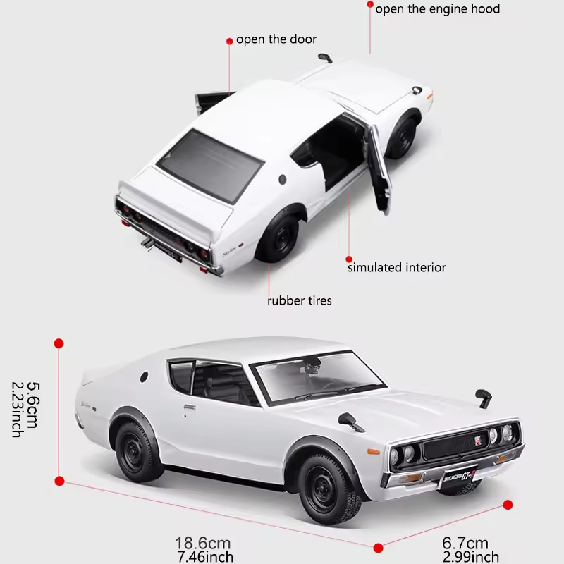 Maisto 1:24 1973 Nissan Skyline 20000T-R Model