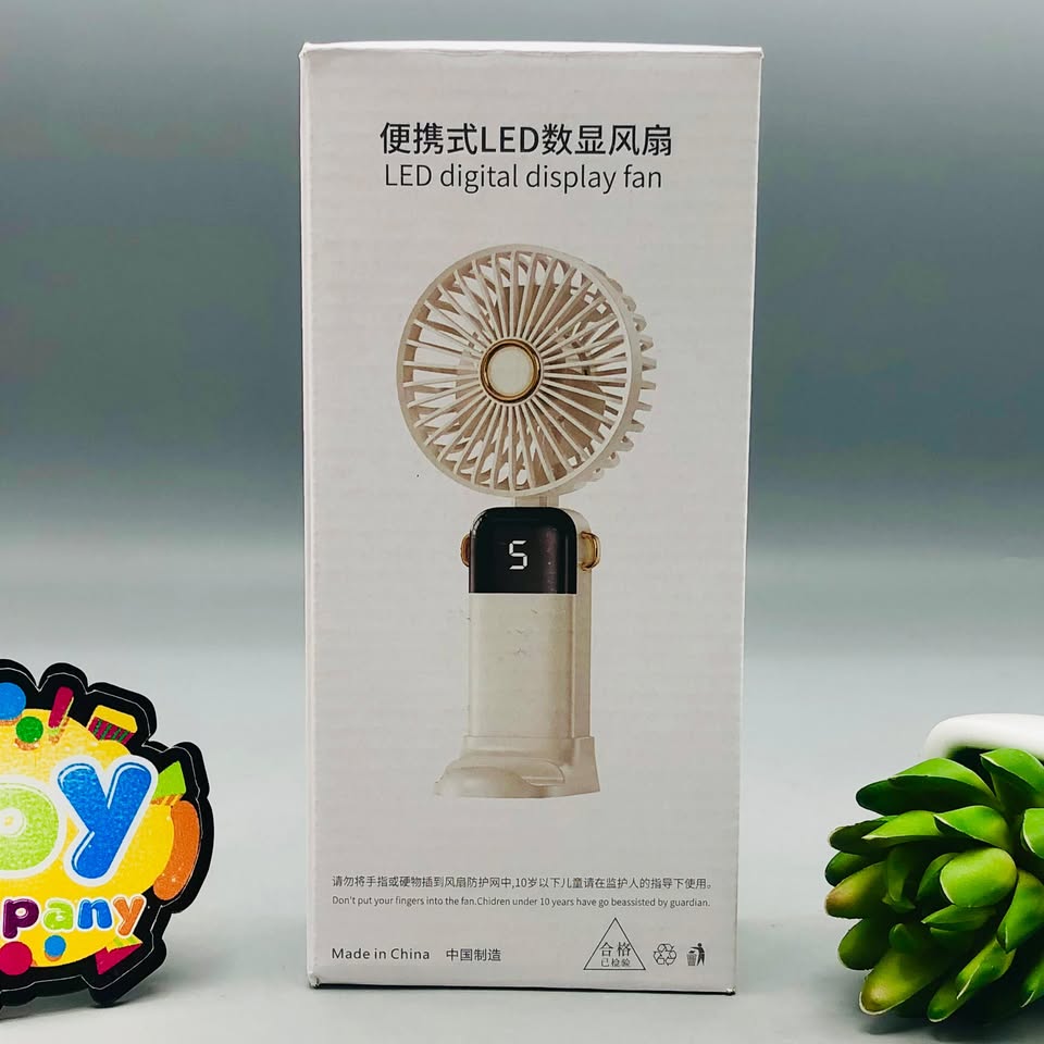 Rechargeable LED Digital Display Cooling Fan