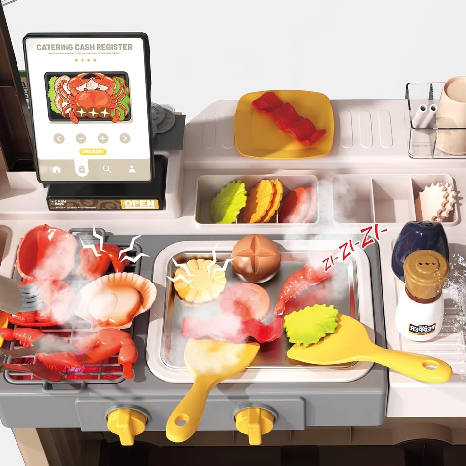 83Pcs Kids Pretend Teppanyaki Grill Kitchen Set