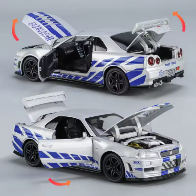 1:32 Diecast Nissan Skyline GTR R34 Model